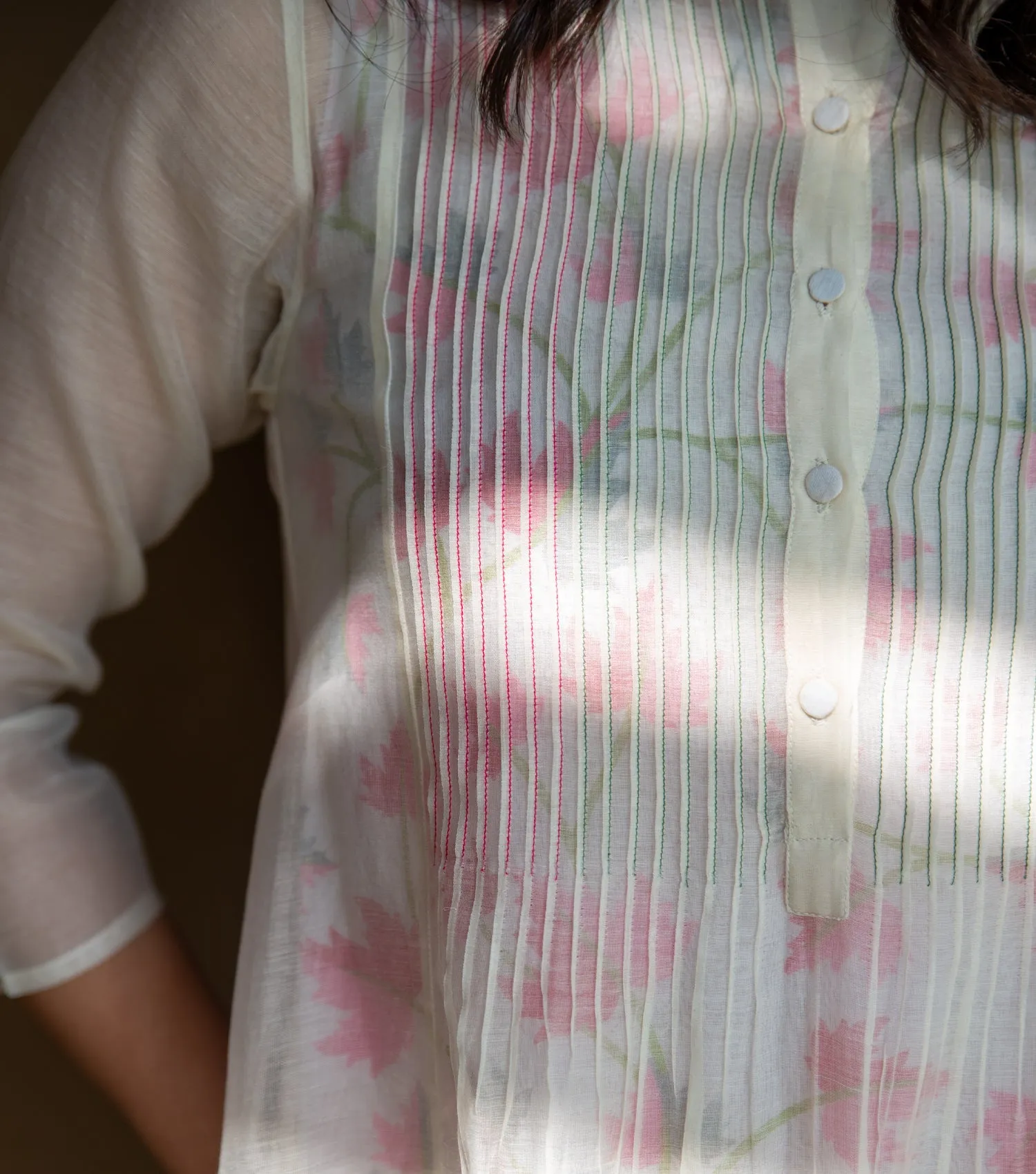 Pink Chanderi Dress