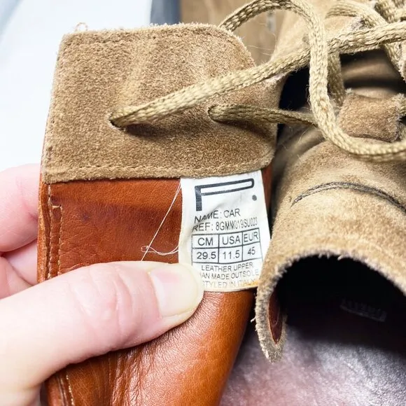 Pirelli Tan Suede Lace Up Boots Men's Size 11.5 EUC Made in Brazil