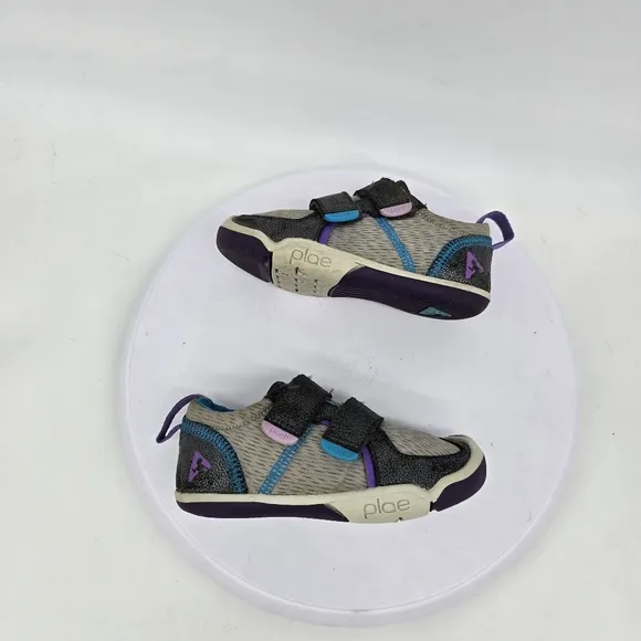 Plae Shoes Girls 8C Ty Nylon Moonbeam Velcro Sneakers