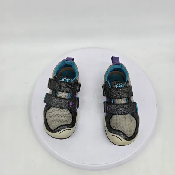 Plae Shoes Girls 8C Ty Nylon Moonbeam Velcro Sneakers