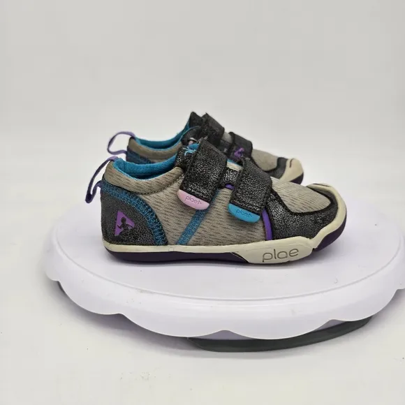 Plae Shoes Girls 8C Ty Nylon Moonbeam Velcro Sneakers