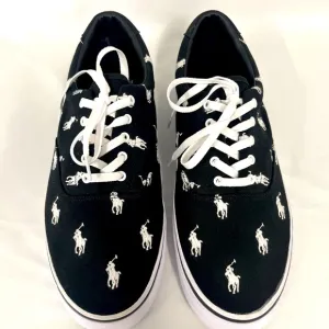 Polo by Ralph Lauren Black Canvas Sneakers