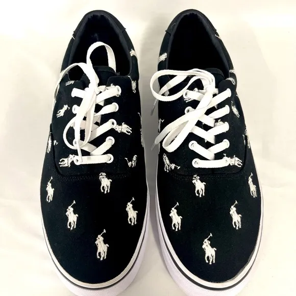 Polo by Ralph Lauren Black Canvas Sneakers