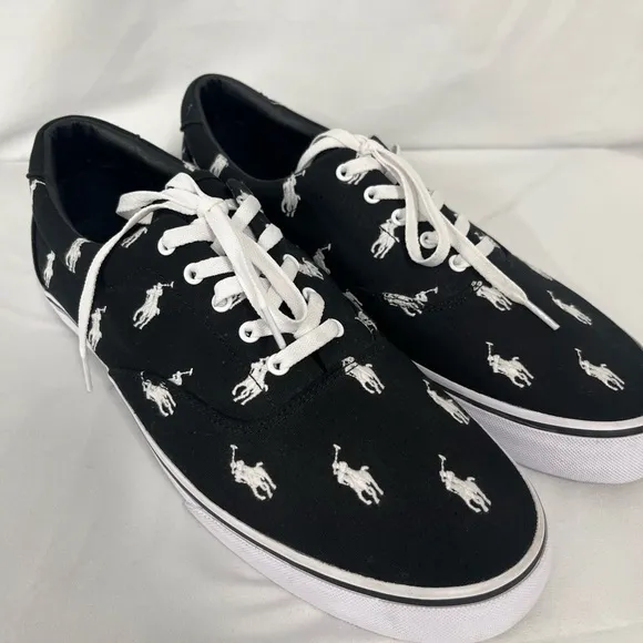 Polo by Ralph Lauren Black Canvas Sneakers