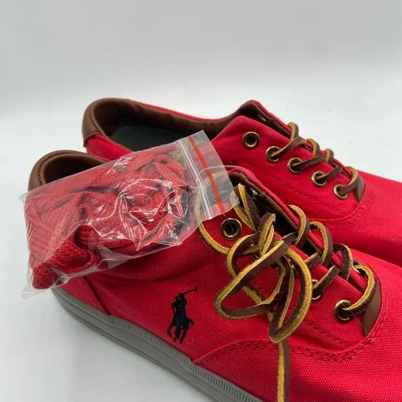 Polo by Ralph Lauren Men's Red Canvas Sneakers NWT