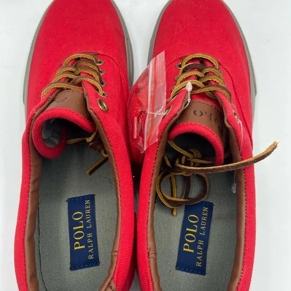 Polo by Ralph Lauren Men's Red Canvas Sneakers NWT