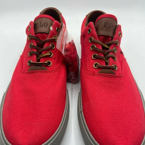 Polo by Ralph Lauren Men's Red Canvas Sneakers NWT