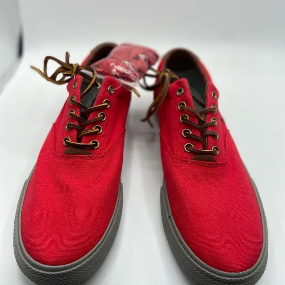 Polo by Ralph Lauren Men's Red Canvas Sneakers NWT