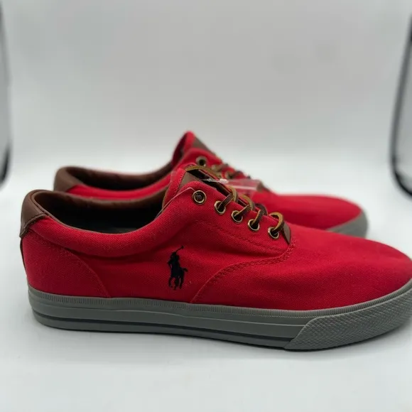 Polo by Ralph Lauren Men's Red Canvas Sneakers NWT