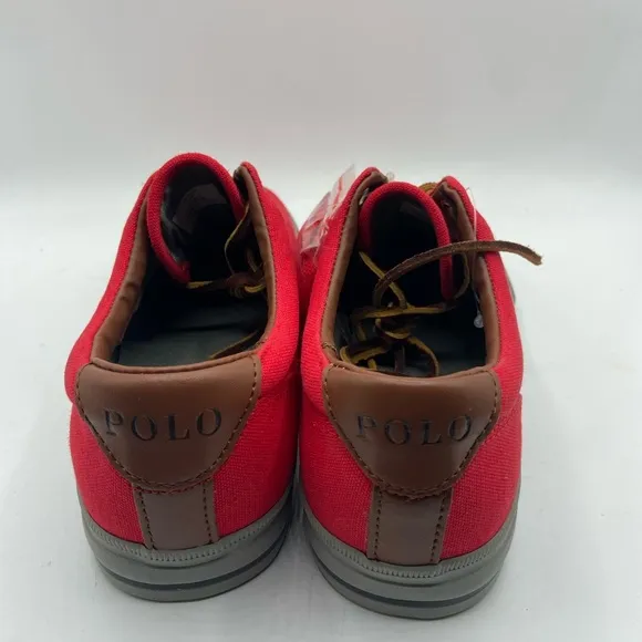 Polo by Ralph Lauren Men's Red Canvas Sneakers NWT