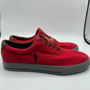 Polo by Ralph Lauren Men's Red Canvas Sneakers NWT