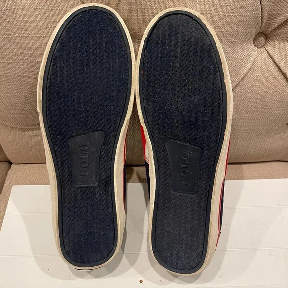 Polo by Ralph Lauren Mens Sz 10D Thorton USA Stars and Stripes Shoes Sneakers