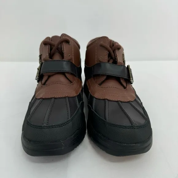 POLO RALPH LAUREN Dover Boys Boots US 5 Buckle Lace Up Rubber Duck Brown NEW