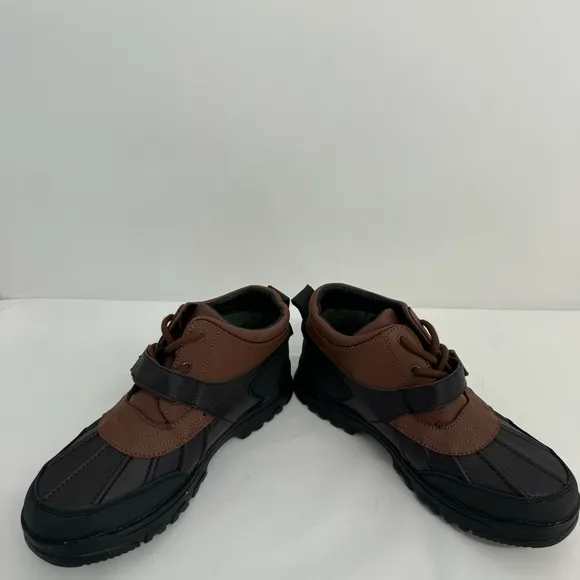 POLO RALPH LAUREN Dover Boys Boots US 6 Buckle Lace Up Rubber Duck Brown NEW