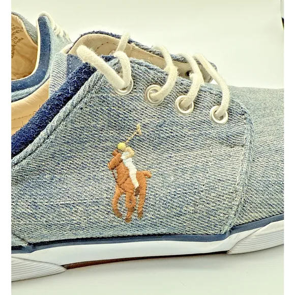Polo Ralph Lauren Faxon Low Sneaker Men Denim Blue Size 11.5D EU 45