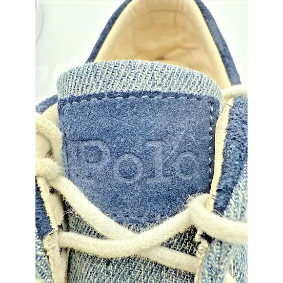 Polo Ralph Lauren Faxon Low Sneaker Men Denim Blue Size 11.5D EU 45