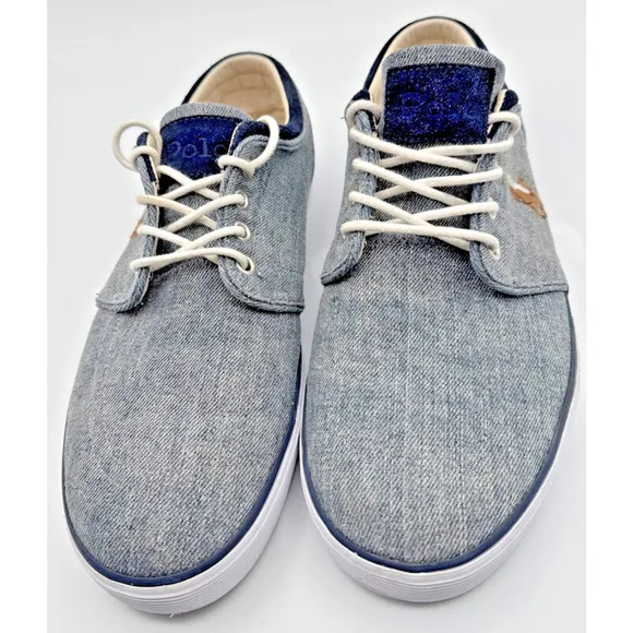 Polo Ralph Lauren Faxon Low Sneaker Men Denim Blue Size 11.5D EU 45