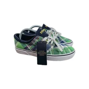 Polo Ralph Lauren Faxon X Sneakers Mens Casual Green Plaid Shoes Sz 9.5 NWOB