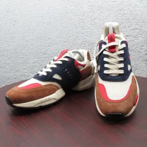 Polo Ralph Lauren Jogger Suede Mesh Shoes Sneakers Mens 10.5 Navy Teak‎ Brown