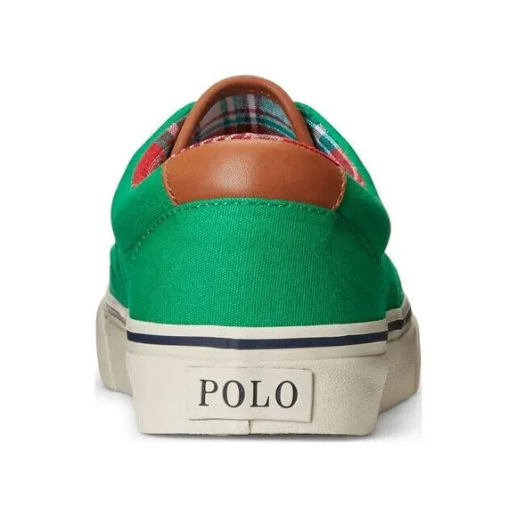 Polo Ralph Lauren Keaton Pony Canvas Leather Trim Sneakers Shoes 9 D New