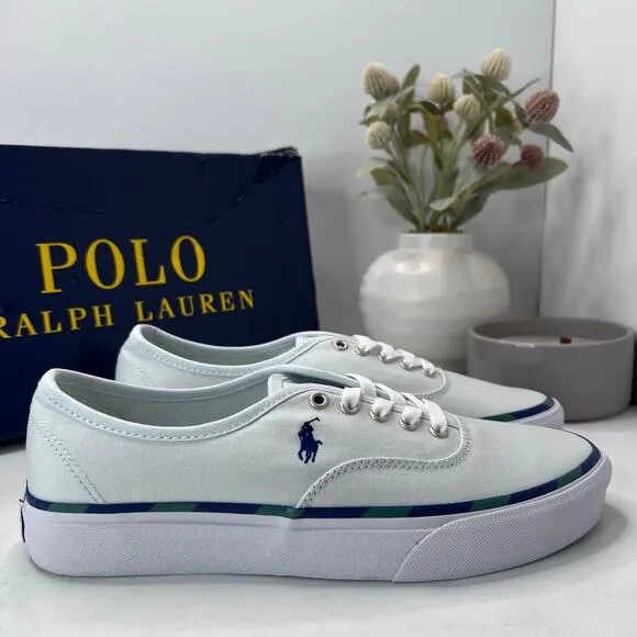 Polo Ralph Lauren Keaton Pony Low-Top Canvas Sneaker Light Blue Men 8.5D NWB