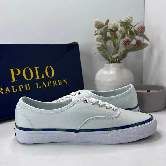 Polo Ralph Lauren Keaton Pony Low-Top Canvas Sneaker Light Blue Men 8.5D NWB