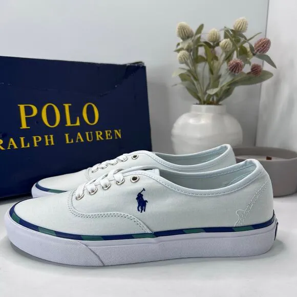 Polo Ralph Lauren Keaton Pony Low-Top Canvas Sneaker Light Blue Men 8.5D NWB