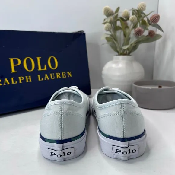 Polo Ralph Lauren Keaton Pony Low-Top Canvas Sneaker Light Blue Men 8.5D NWB