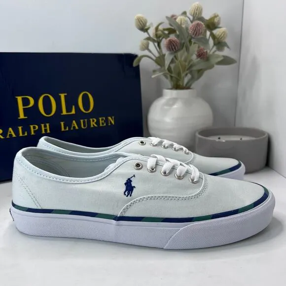 Polo Ralph Lauren Keaton Pony Low-Top Canvas Sneaker Light Blue Men 9.5D NWB