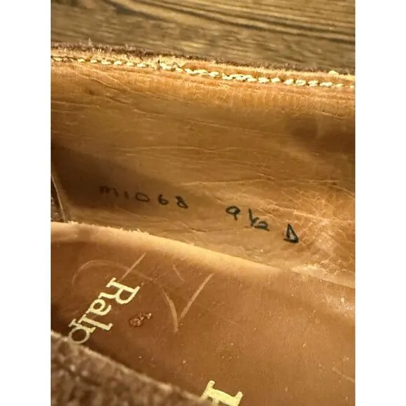 Polo Ralph Lauren Mens Bench Made in England Brown‎ Suede Wingtip Shoes 9.5