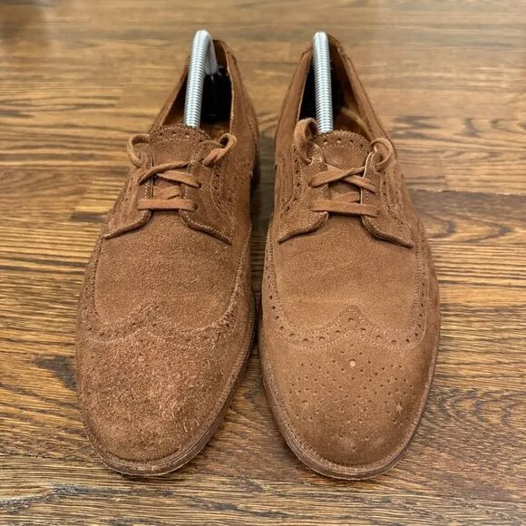 Polo Ralph Lauren Mens Bench Made in England Brown‎ Suede Wingtip Shoes 9.5
