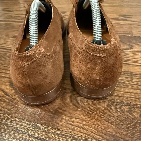 Polo Ralph Lauren Mens Bench Made in England Brown‎ Suede Wingtip Shoes 9.5