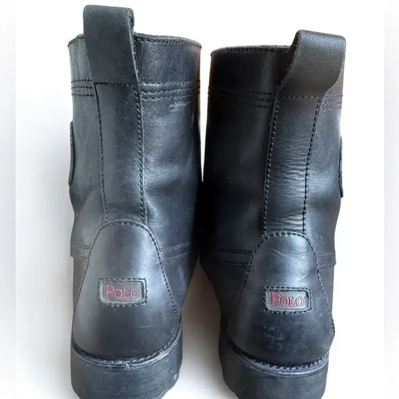Polo Ralph Lauren Men’s black Ranger boots size 12.5