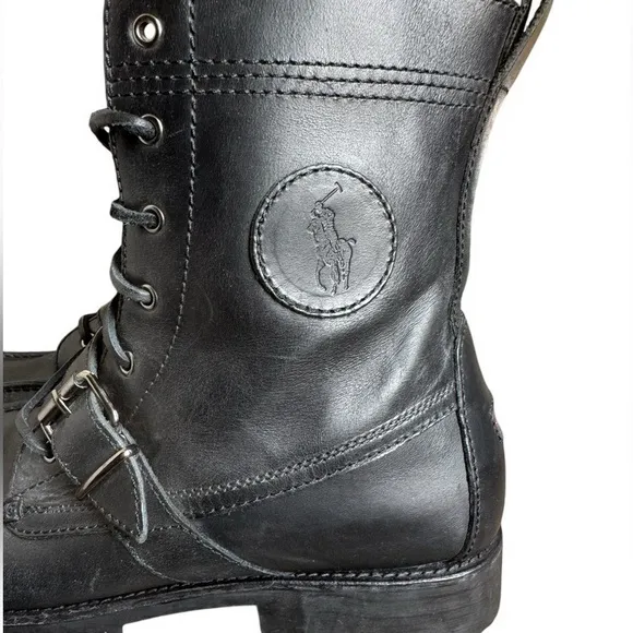 Polo Ralph Lauren Men’s black Ranger boots size 12.5