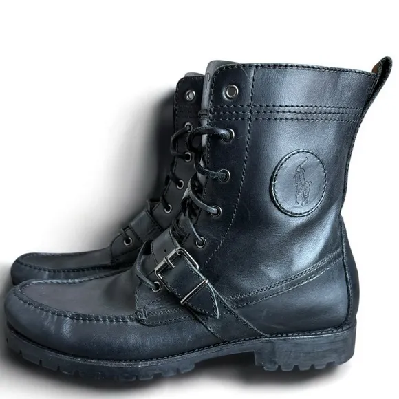 Polo Ralph Lauren Men’s black Ranger boots size 12.5