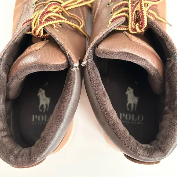 Polo Ralph Lauren Men's Nubuck Brown Leather Sneaker Boots 10.5