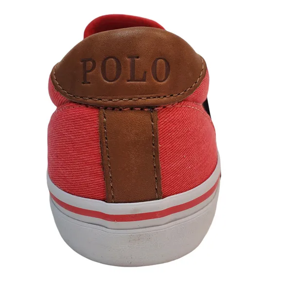 Polo Ralph Lauren Men's Shoes Thompson Wash Twill Slip On Sneakers 8D Red