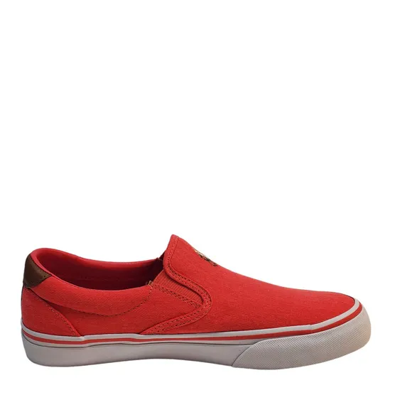 Polo Ralph Lauren Men's Shoes Thompson Wash Twill Slip On Sneakers 8D Red