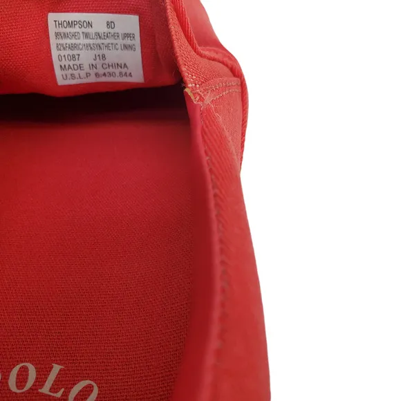 Polo Ralph Lauren Men's Shoes Thompson Wash Twill Slip On Sneakers 8D Red