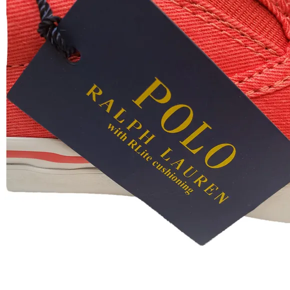 Polo Ralph Lauren Men's Shoes Thompson Wash Twill Slip On Sneakers 8D Red