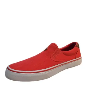 Polo Ralph Lauren Men's Shoes Thompson Wash Twill Slip On Sneakers 8D Red