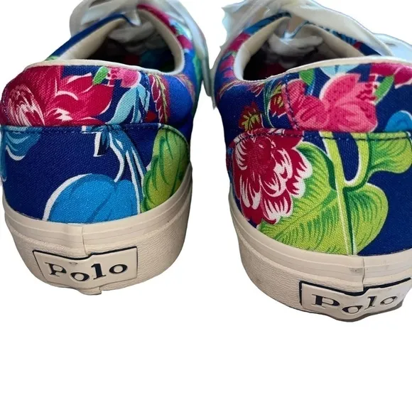 Polo Ralph Lauren Men’s Size 10 Keaton Floral Canvas Sneakers Tropical print NWT