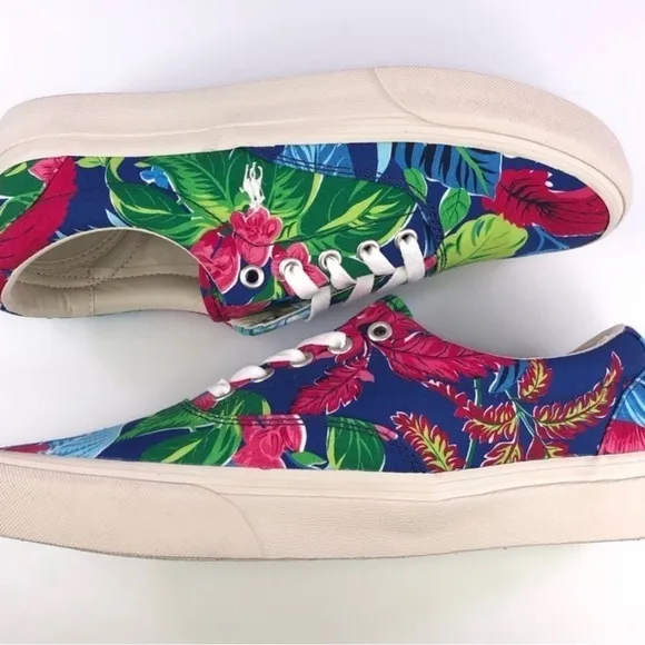 Polo Ralph Lauren Men’s Size 10 Keaton Floral Canvas Sneakers Tropical print NWT
