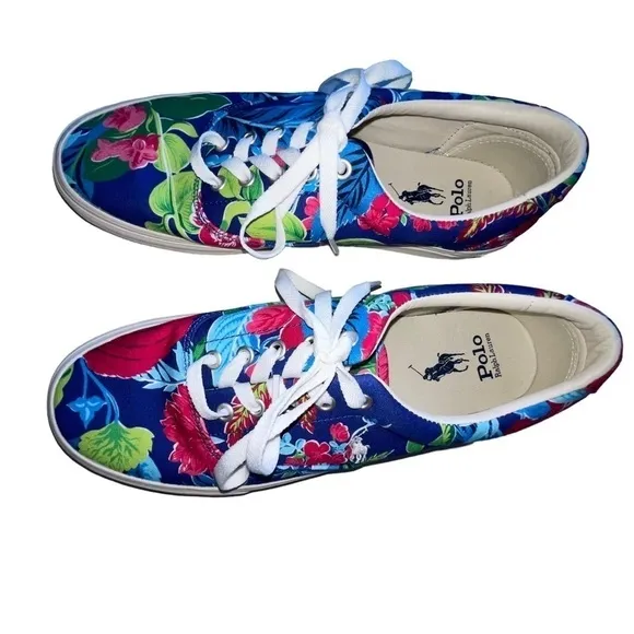 Polo Ralph Lauren Men’s Size 10 Keaton Floral Canvas Sneakers Tropical print NWT