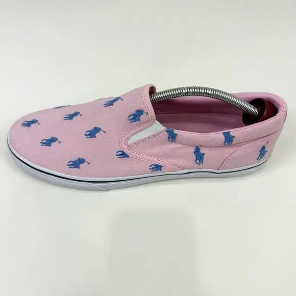 Polo Ralph Lauren Shoes Men's 13D Pink Pony AOP Thompson‎ Slip Ons Preppy