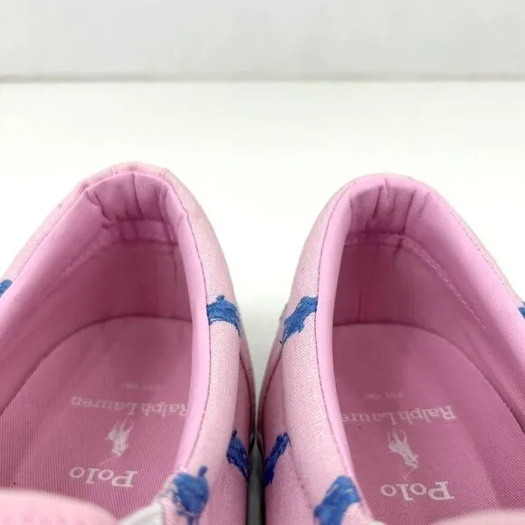 Polo Ralph Lauren Shoes Men's 13D Pink Pony AOP Thompson‎ Slip Ons Preppy