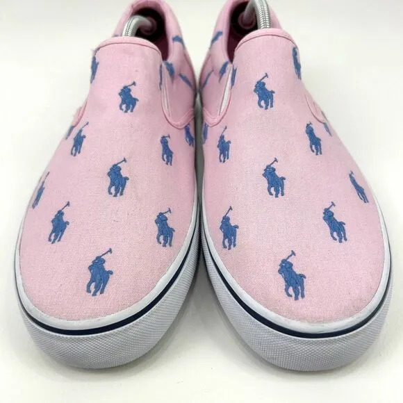 Polo Ralph Lauren Shoes Men's 13D Pink Pony AOP Thompson‎ Slip Ons Preppy