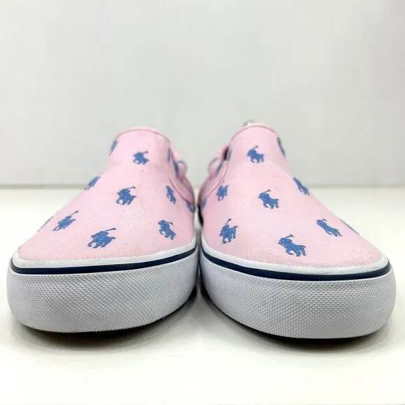 Polo Ralph Lauren Shoes Men's 13D Pink Pony AOP Thompson‎ Slip Ons Preppy