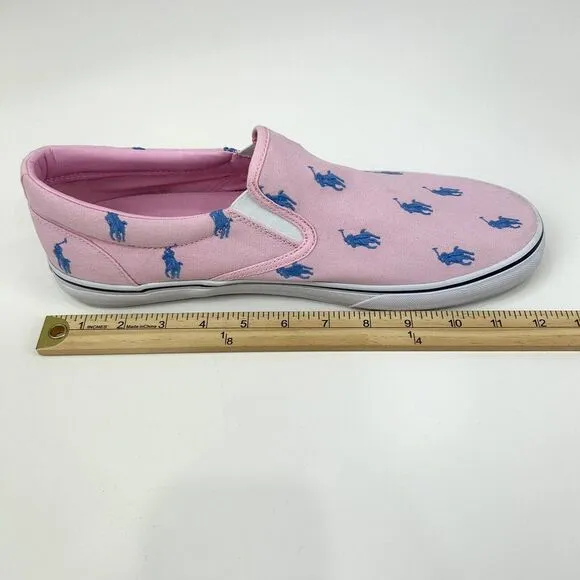 Polo Ralph Lauren Shoes Men's 13D Pink Pony AOP Thompson‎ Slip Ons Preppy