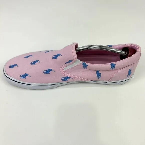 Polo Ralph Lauren Shoes Men's 13D Pink Pony AOP Thompson‎ Slip Ons Preppy